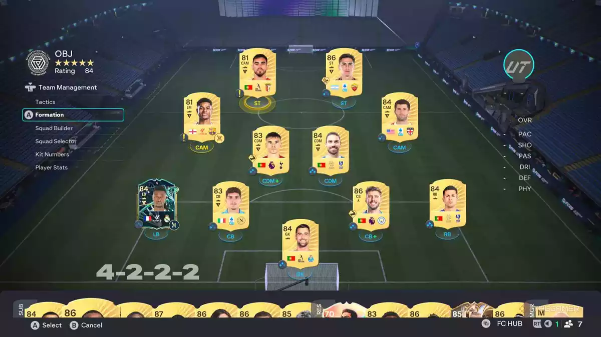 4 2 2 2 formação EA Sports FC 26