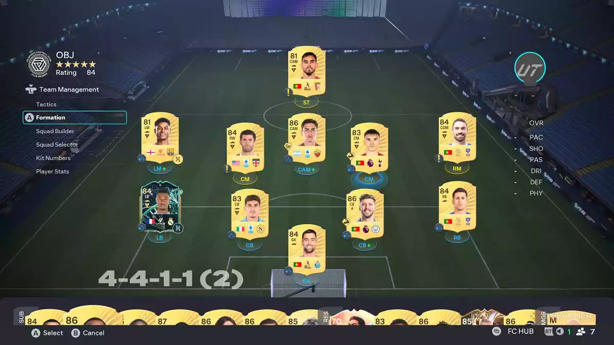 4 4 1 1 formação EA Sports FC 26