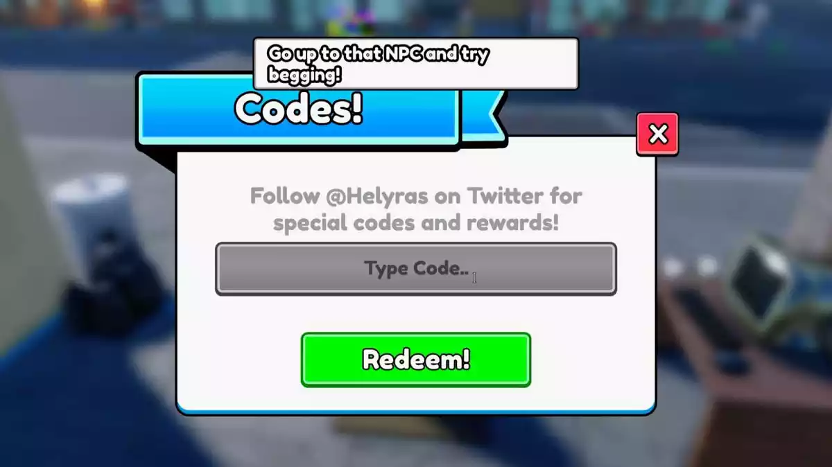 Como Resgatar Códigos Be a Beggar Roblox