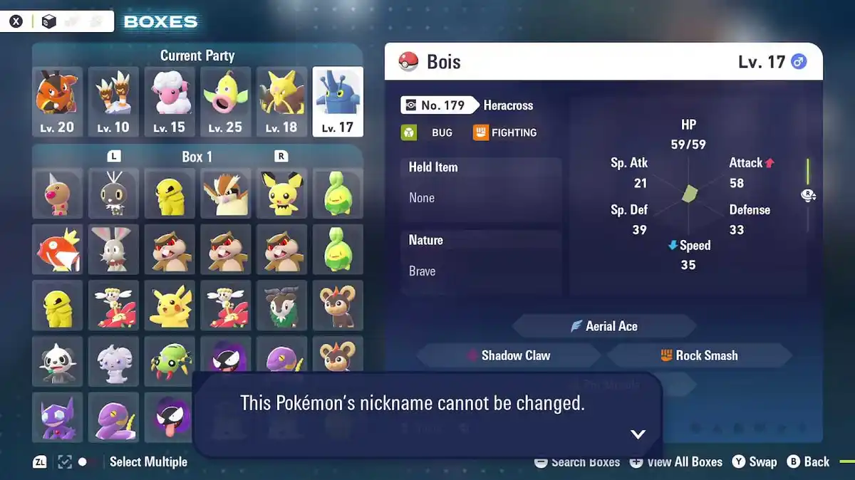 Como dar apelidos a Pokémon em Pokémon Legends ZA 2