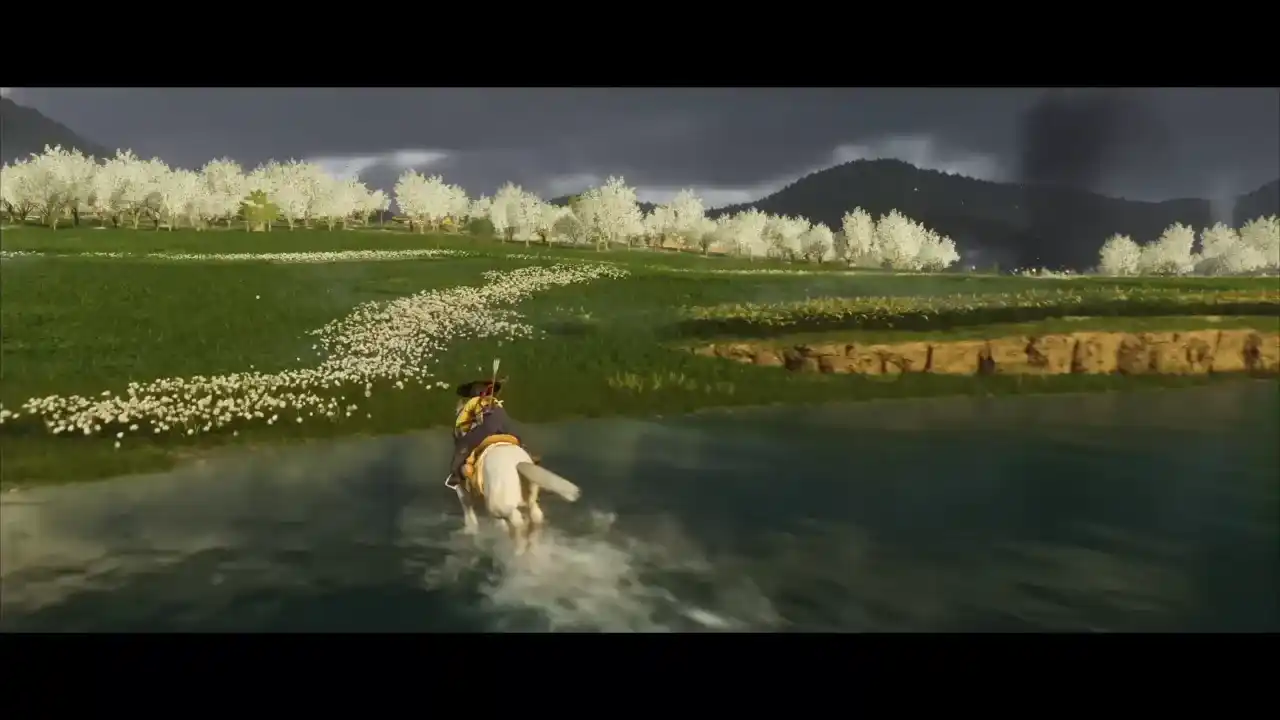 Ghost of Yotei como remover barras pretas cavalgando