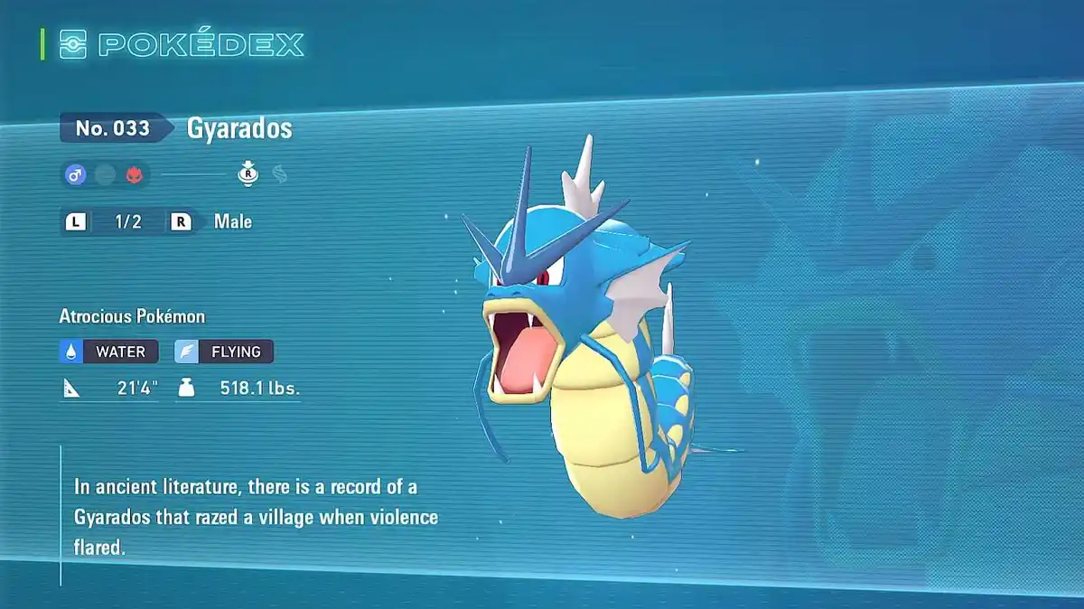 Gyarados Pokemon legends ZA mais fortes melhores