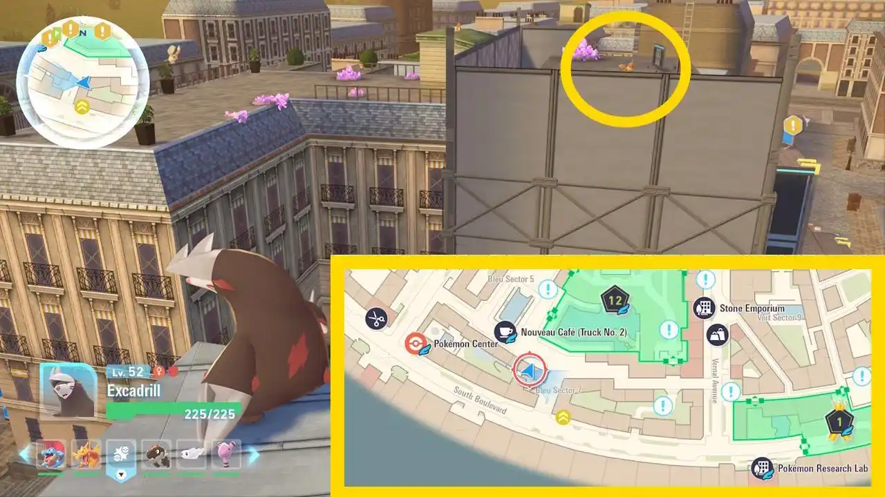 Localização do Eevee Ruas e Telhados Pokemon legends ZA