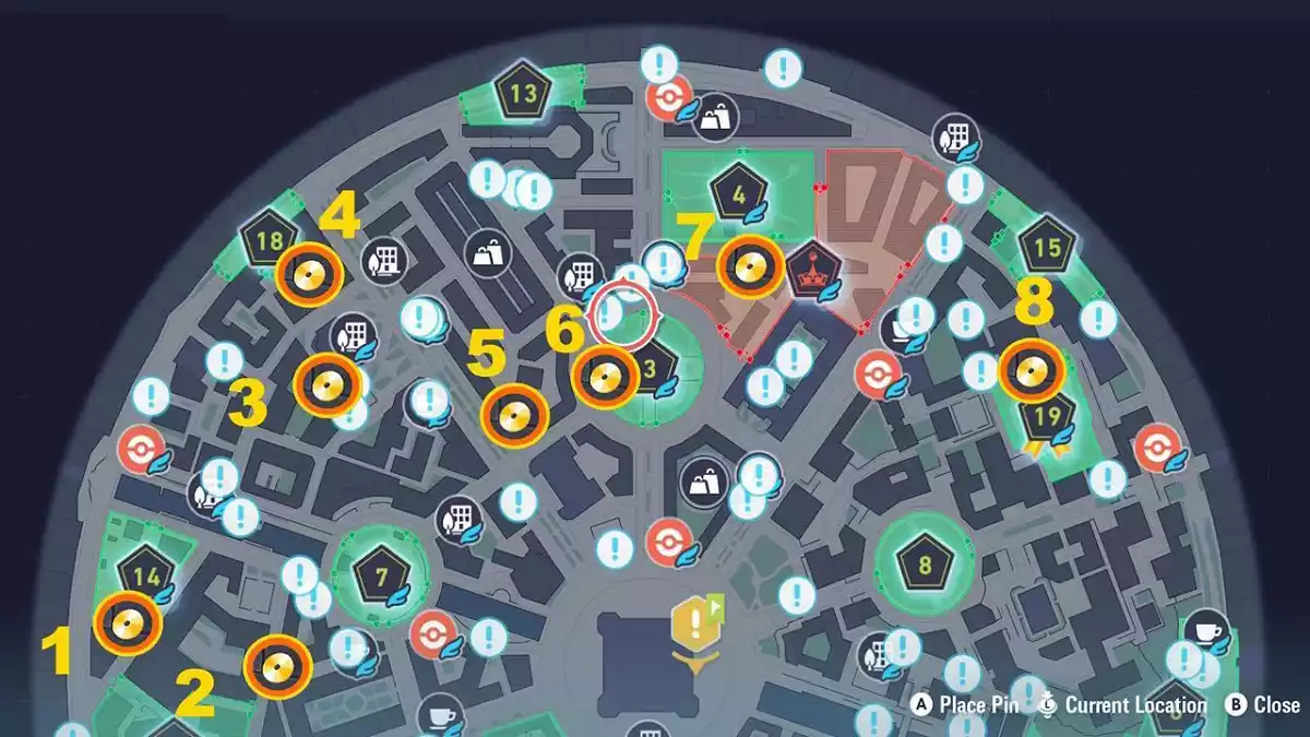 TMs encontradas no norte da cidade de Lumiose