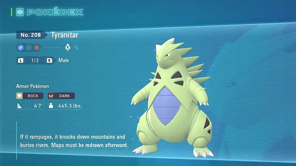 Tyranitar Pokemon legends ZA mais fortes melhores