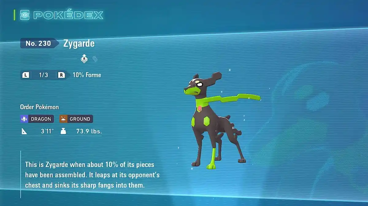 Zygarde Pokemon legends ZA mais fortes melhores