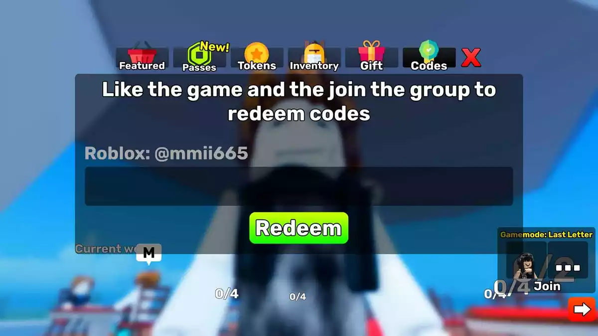 Como Resgatar Códigos Last Letter Roblox