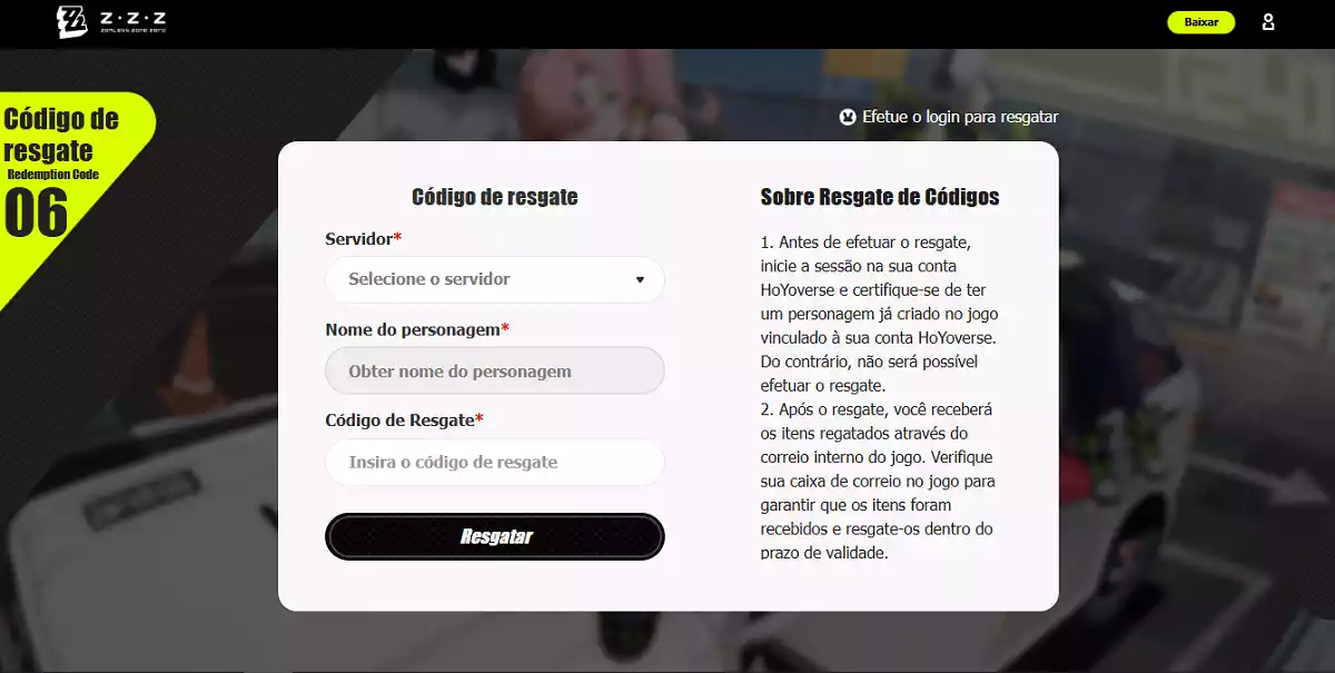 Como resgatar códigos do Zenless Zone Zero