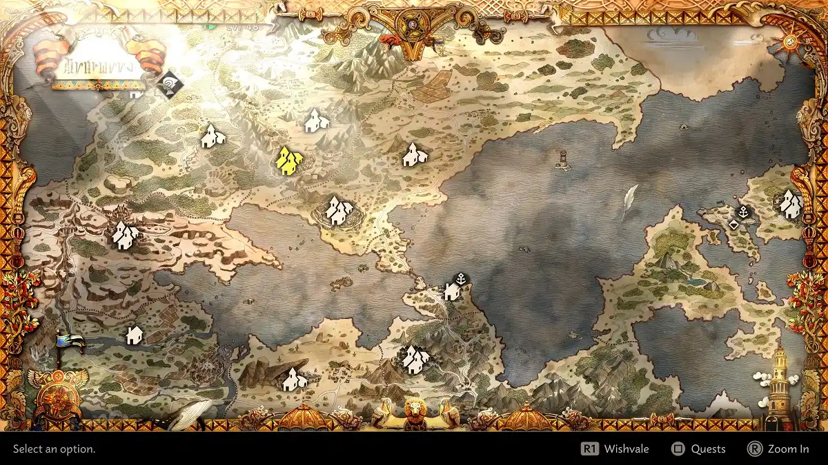 Mapa completo Octopath Traveler 0