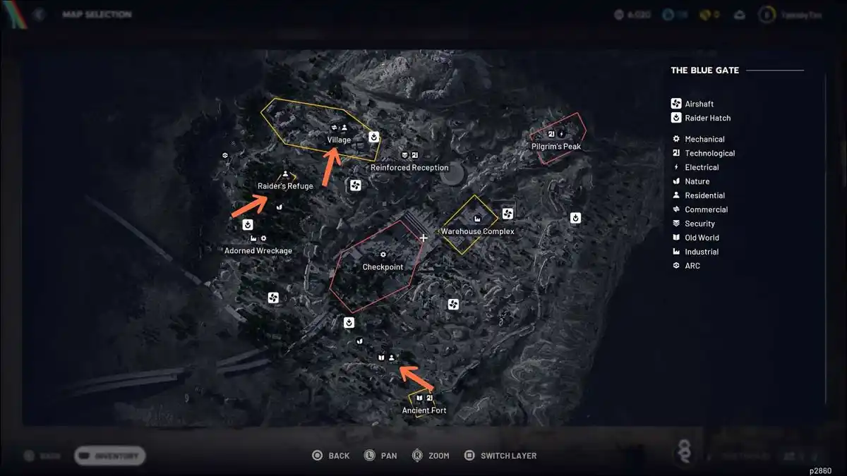 mapa Localização das coleiras de cachorro em ARC Raiders 1