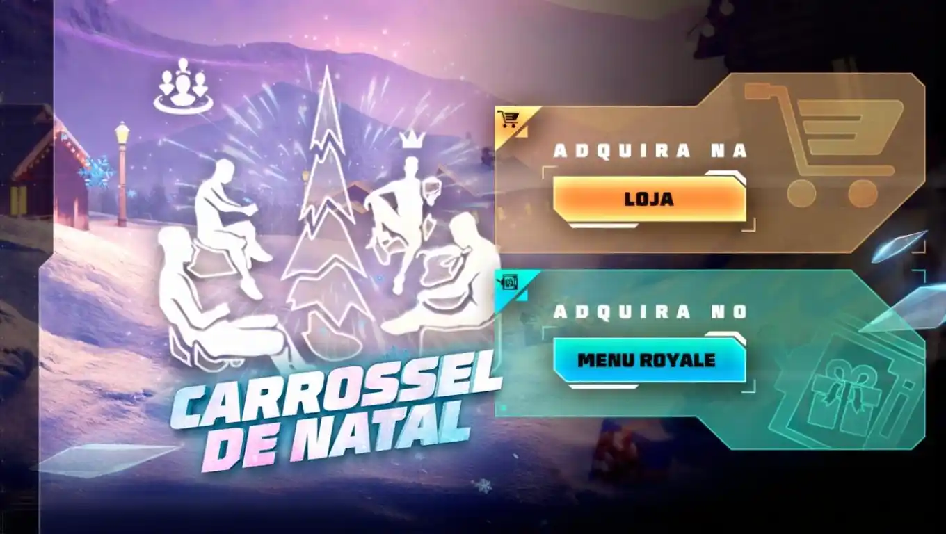 Emote Carrossel de Natal token royale free fire