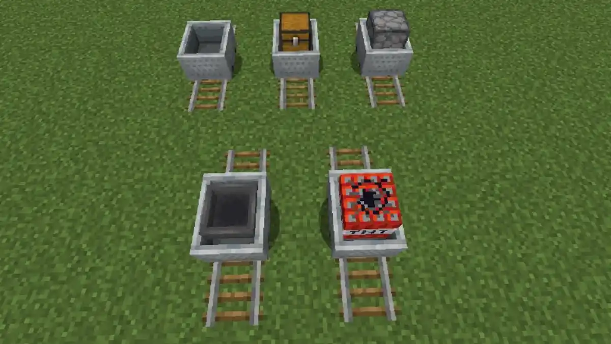 Minecraft tipos carrinhos de Mina Minecraft tipos carrinhos de Mina