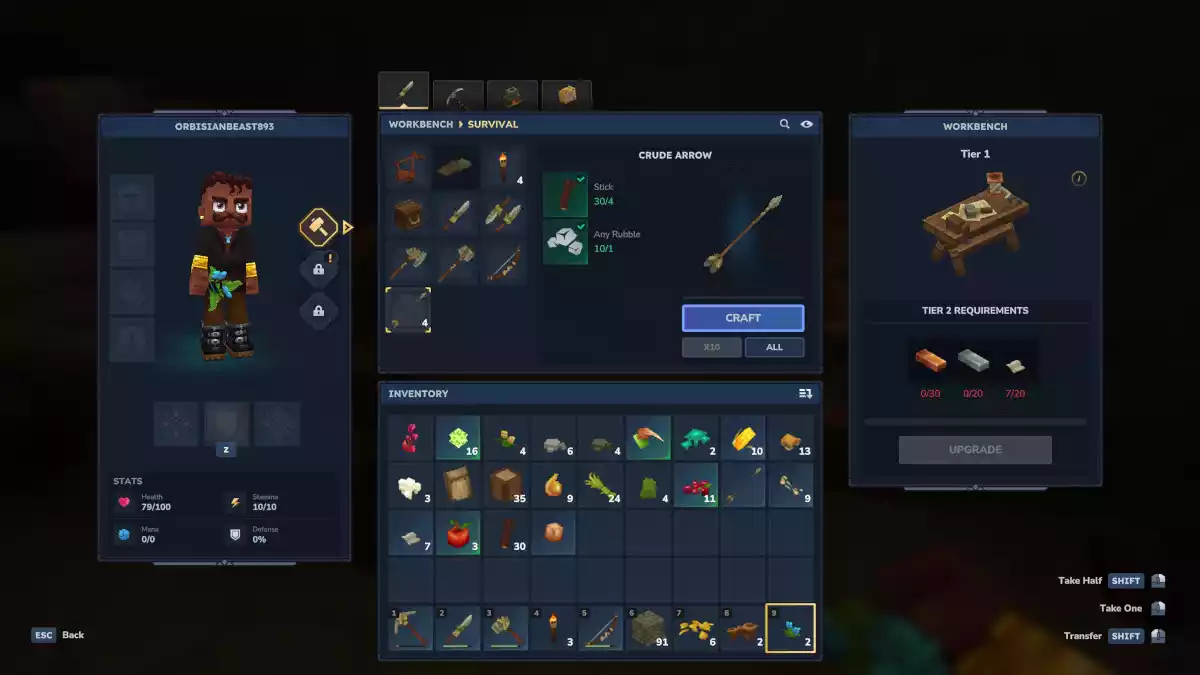 Como fazer flechas em Hytale Como fazer flechas em Hytale