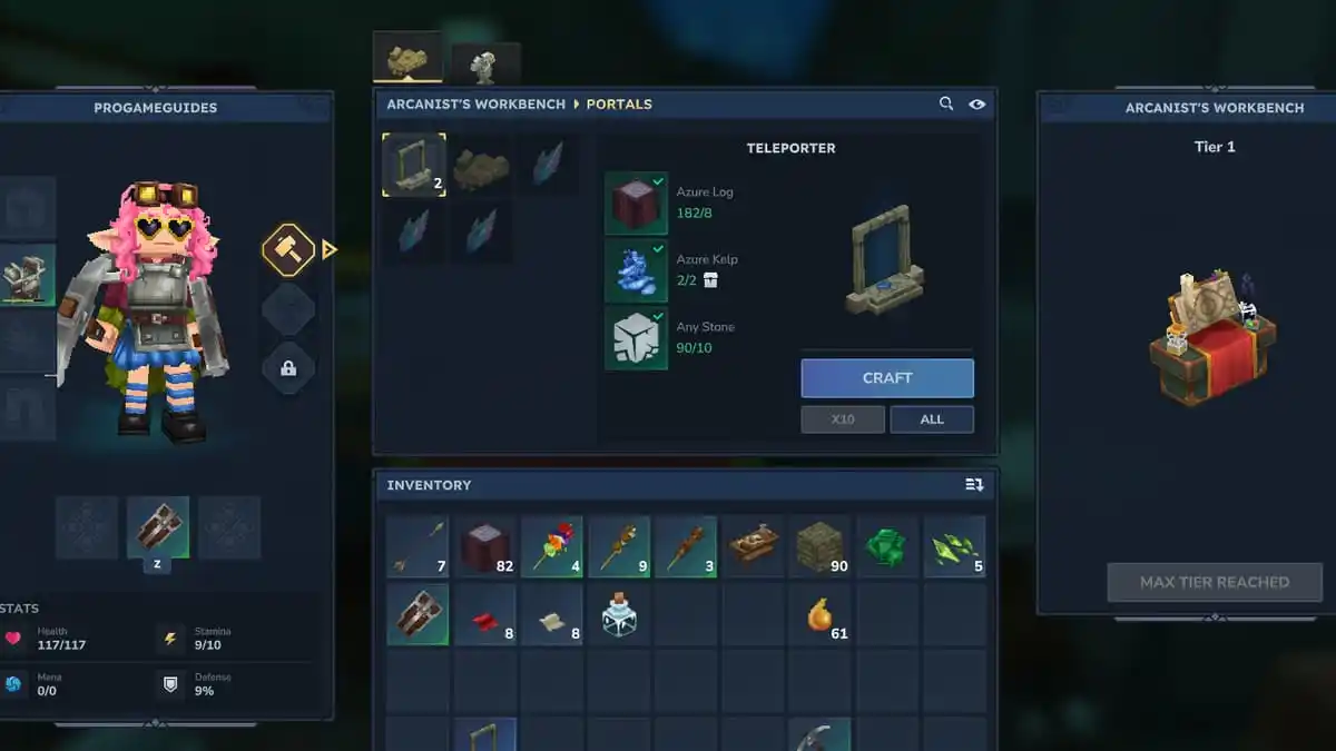 Todas as receitas de criação da Mesa de Trabalho do Arcanista Todas as receitas de criação da Mesa de Trabalho do Arcanista