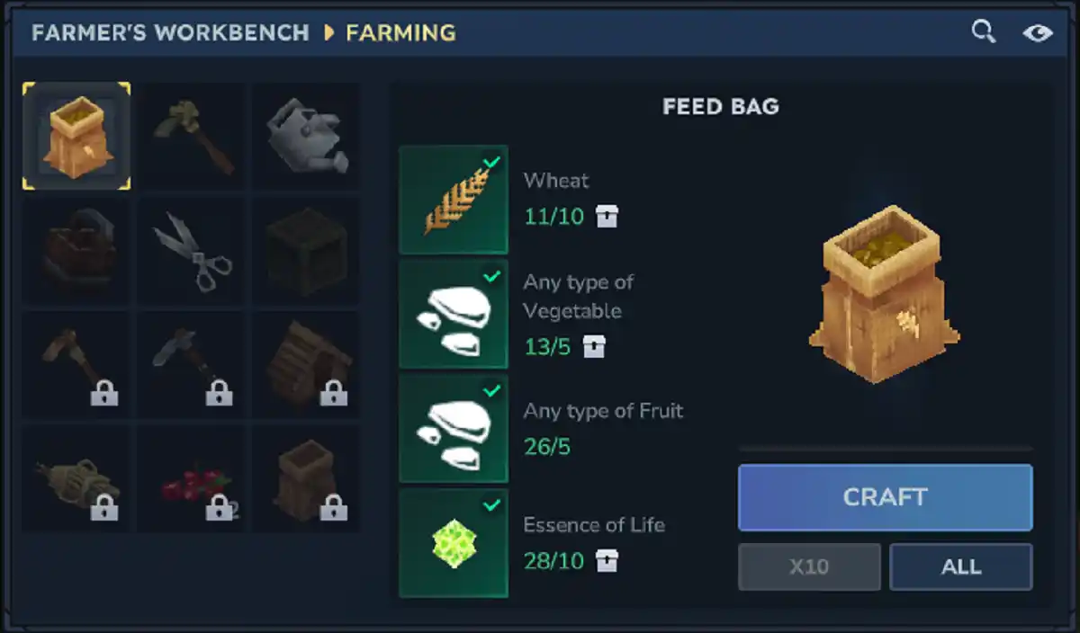 hytale ingredientes saco ração hytale ingredientes saco ração