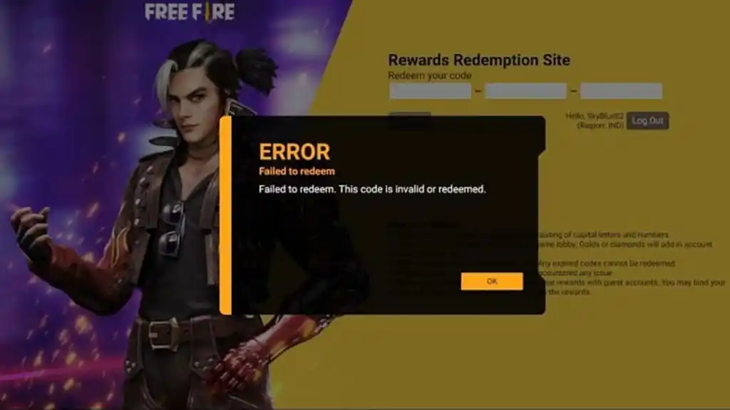 Erro Resgate Tela Código Free Fire Erro Resgate Tela Código Free Fire