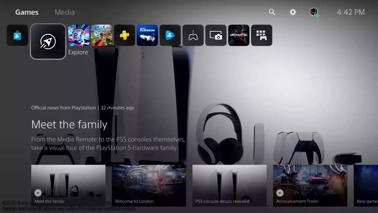 PS5 Interface UI PS5 Interface UI