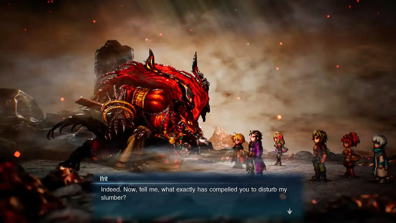 Final Fantasy Resonance herois falando com ifrit Final Fantasy Resonance herois falando com ifrit